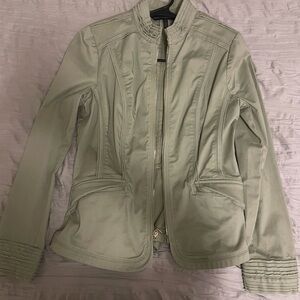 White House Black Market Light Green Utility Jacket